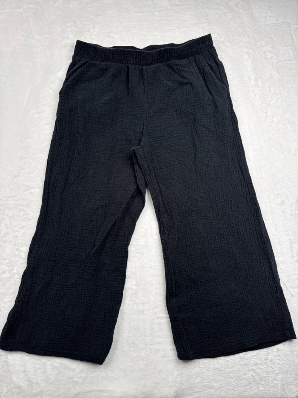 Hurley Womens Black Cotton Pants XL Relaxed Fit Lightweight Casual